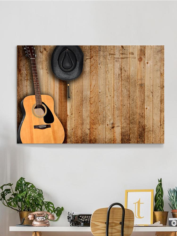 Cowboy Hat And Guitar Wrapped Canvas -Image by Shutterstock