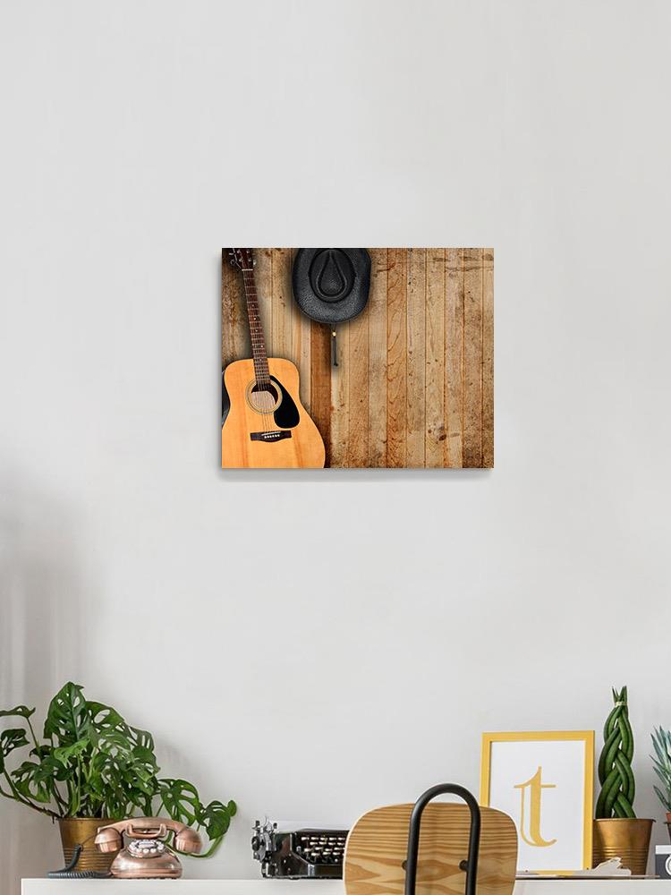 Cowboy Hat And Guitar Wrapped Canvas -Image by Shutterstock