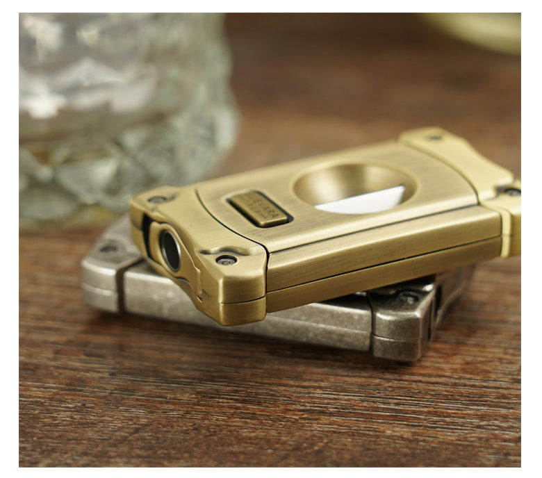 Guevara Cigar Cutter V-Shaped Cigar Cutter Carry Brass Knife Body Cigarette Holder Puncher Design