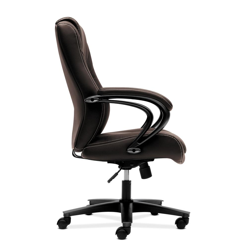 HON Managerial Office Chair- High-Back Computer Desk Chair with Loop Arms , Brown (VL402)