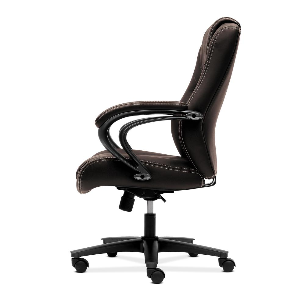 HON Managerial Office Chair- High-Back Computer Desk Chair with Loop Arms , Brown (VL402)