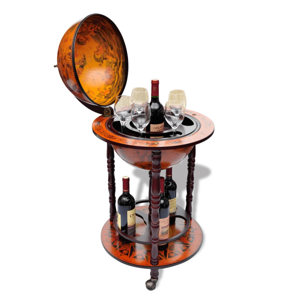 vidaXL Globe Bar Wine Stand Eucalyptus Wood