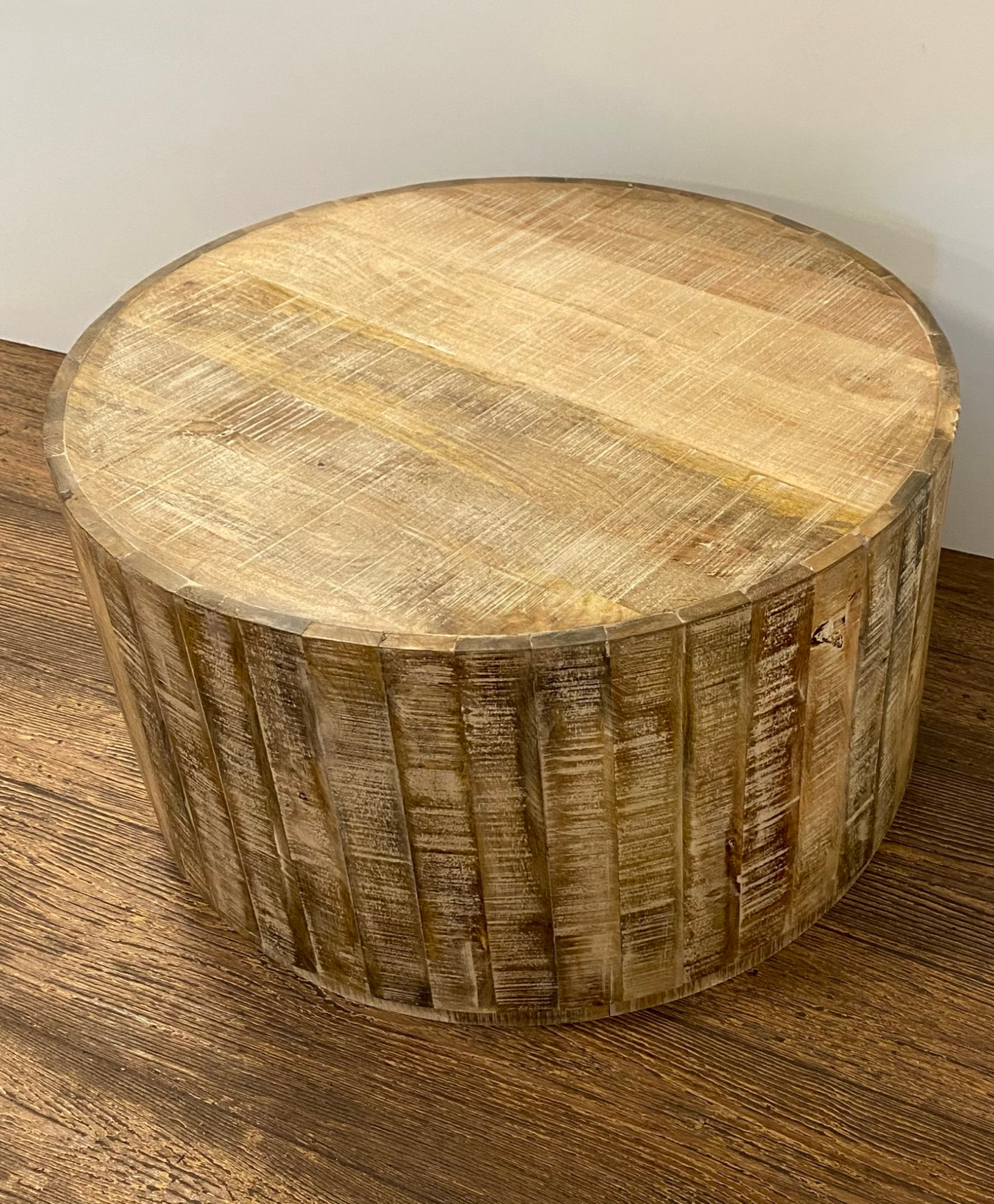 Updated Rustic Round Stump Coffee Table