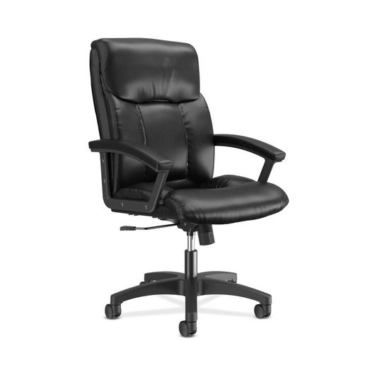 HON Leather Executive Chair - High-Back Computer Chair for Office Desk, Black (VL151)