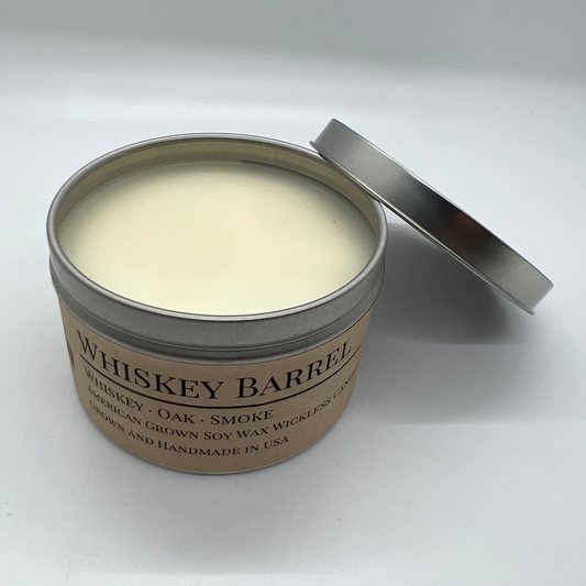 Whiskey Barrel Soy Wax Wickless Candle Melt | 8 oz Travel Tin