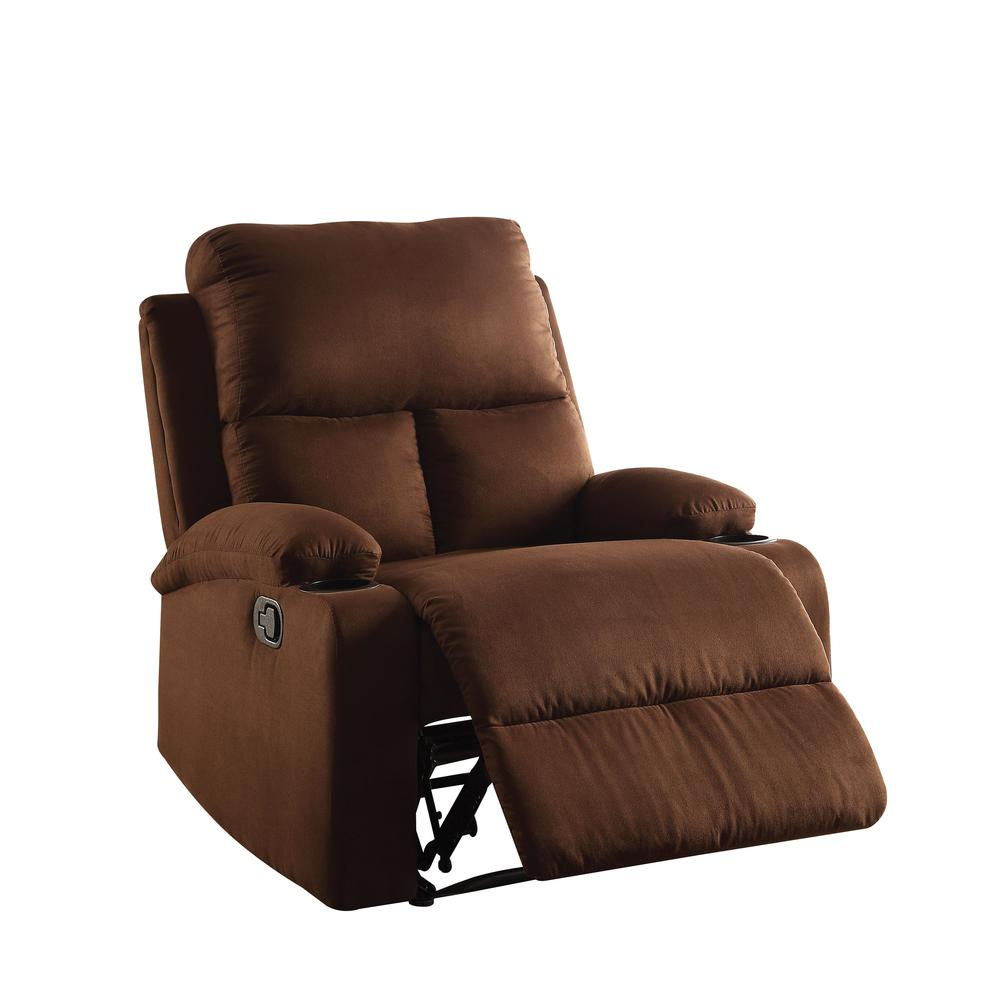 Rosia Recliner, Chocolate Microfiber