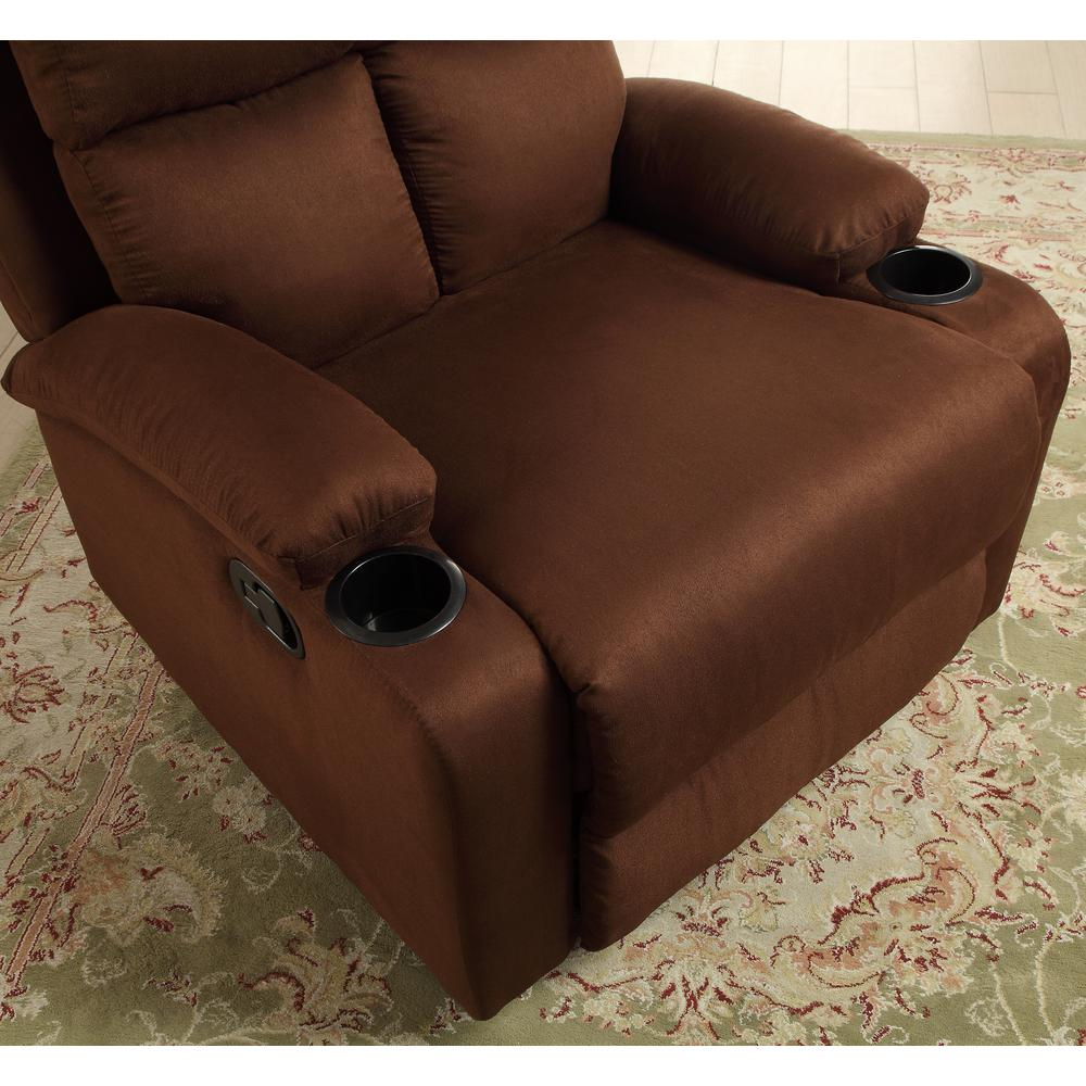 Rosia Recliner, Chocolate Microfiber