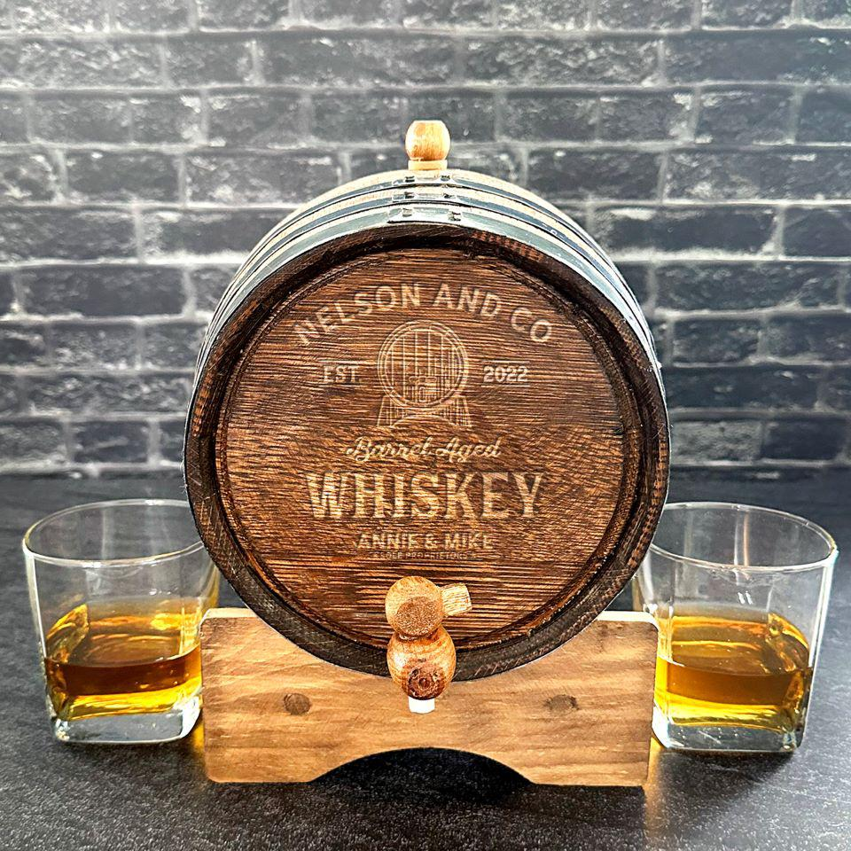 Personalized Aged Oak Whiskey Barrels