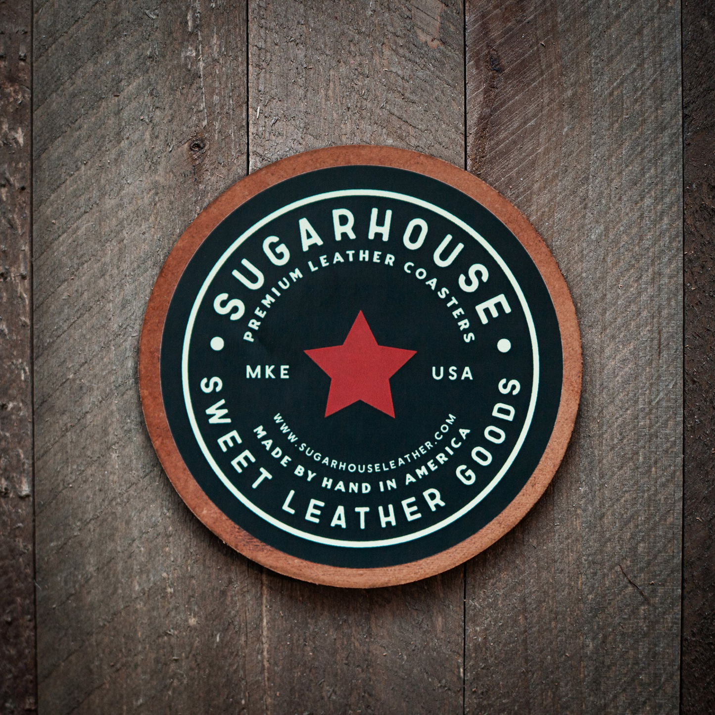 Bourbon Leather Coaster