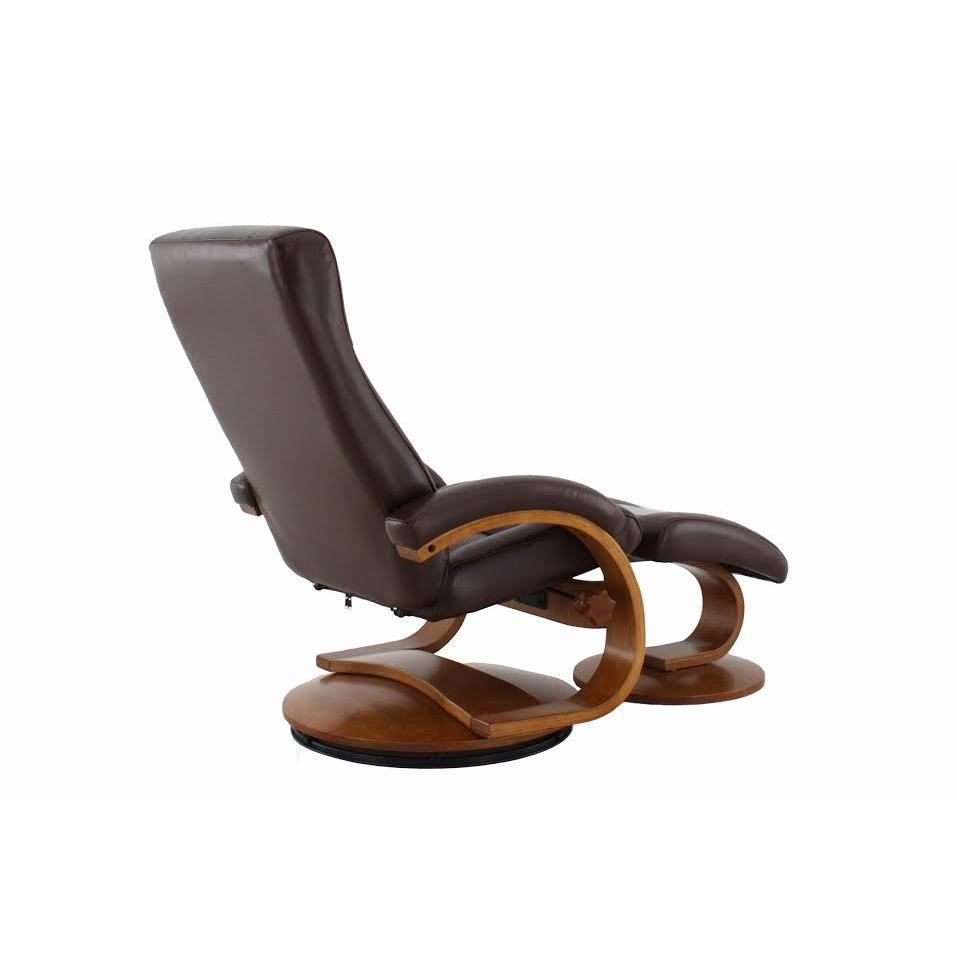 Relax-R™ Hamilton Recliner and Ottoman in Whisky Air Leather