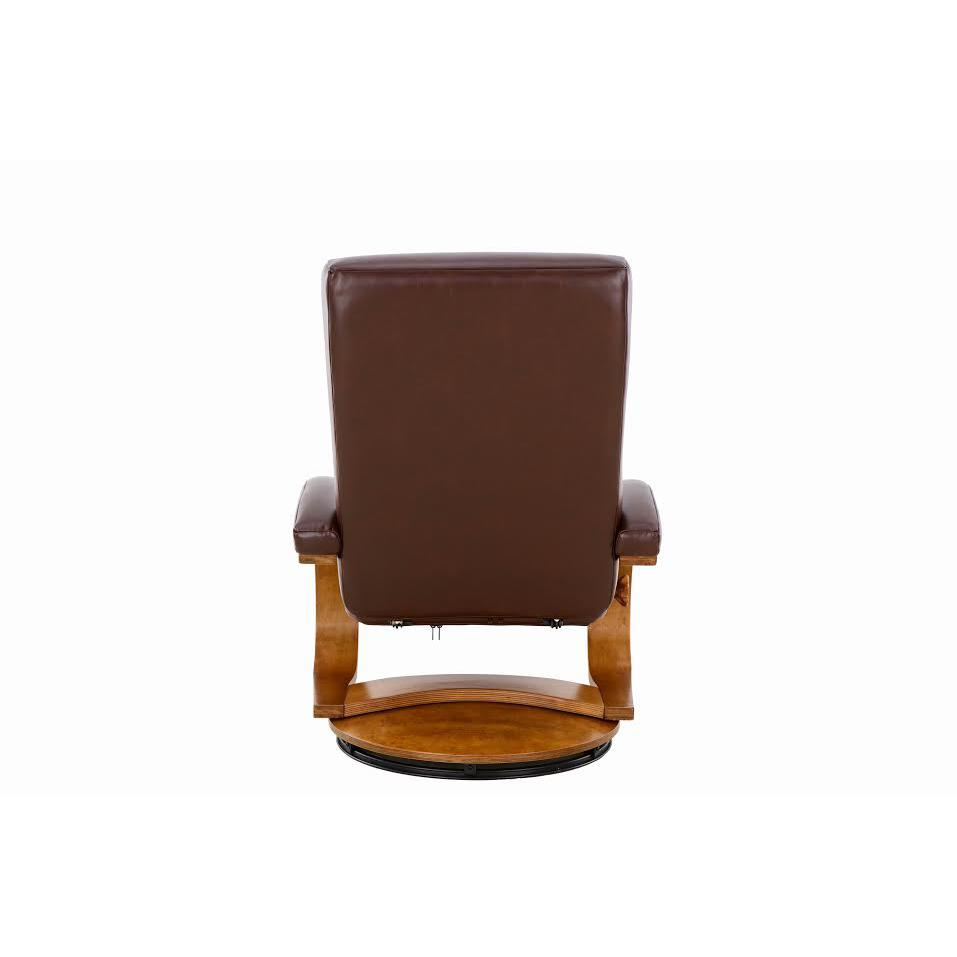 Relax-R™ Hamilton Recliner and Ottoman in Whisky Air Leather