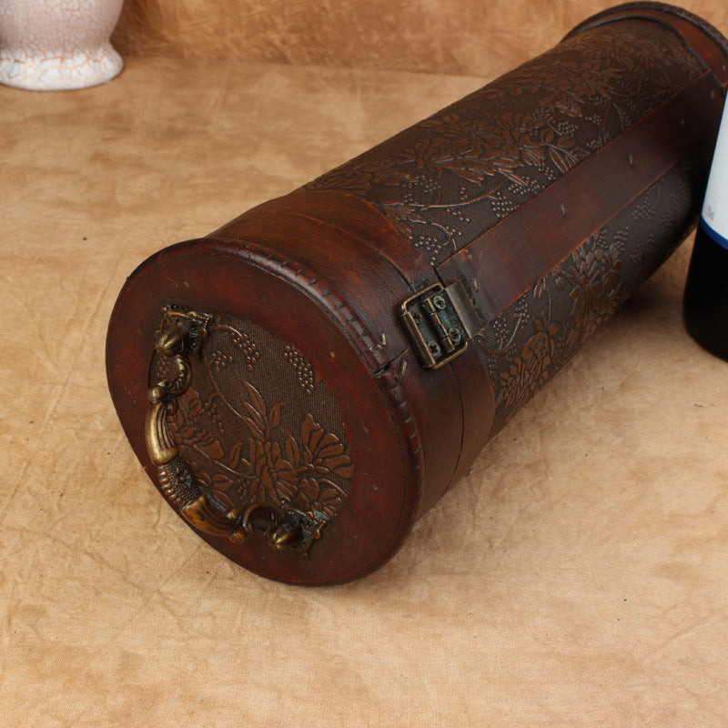 Packaging Wine Cylinder Wine Wooden