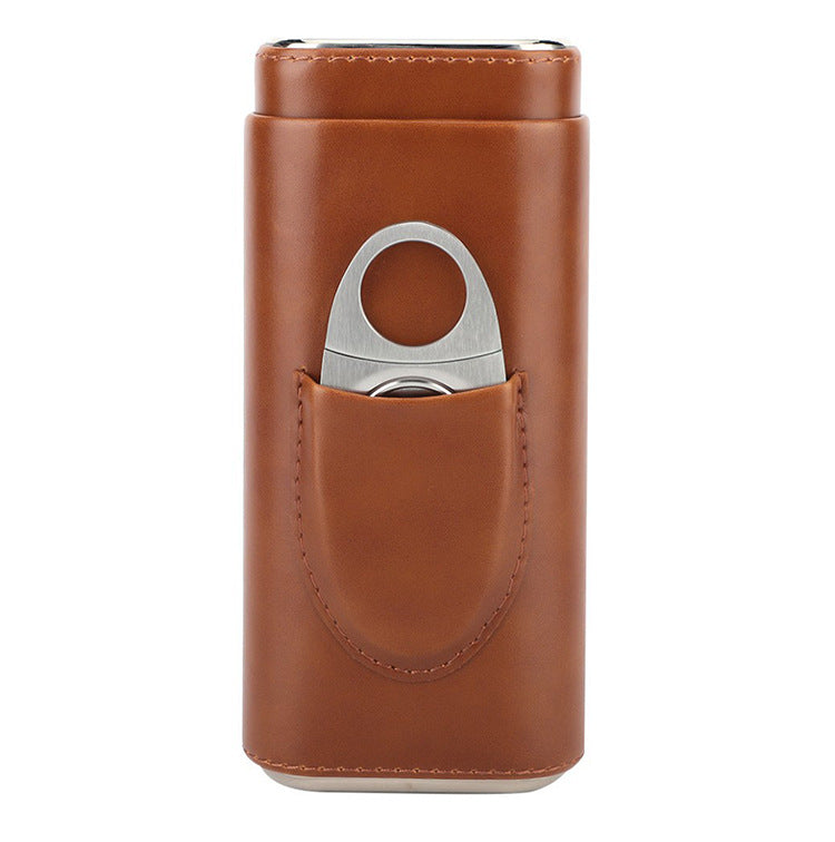 Two-end Hardware With Cigar Cutter, Cigar Holster, Portable Humidor