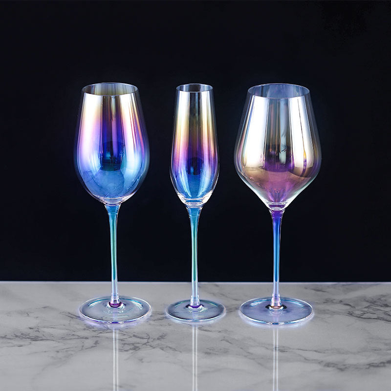 Gradient Colorful Glass Goblets Nordic Red Wine Glasses