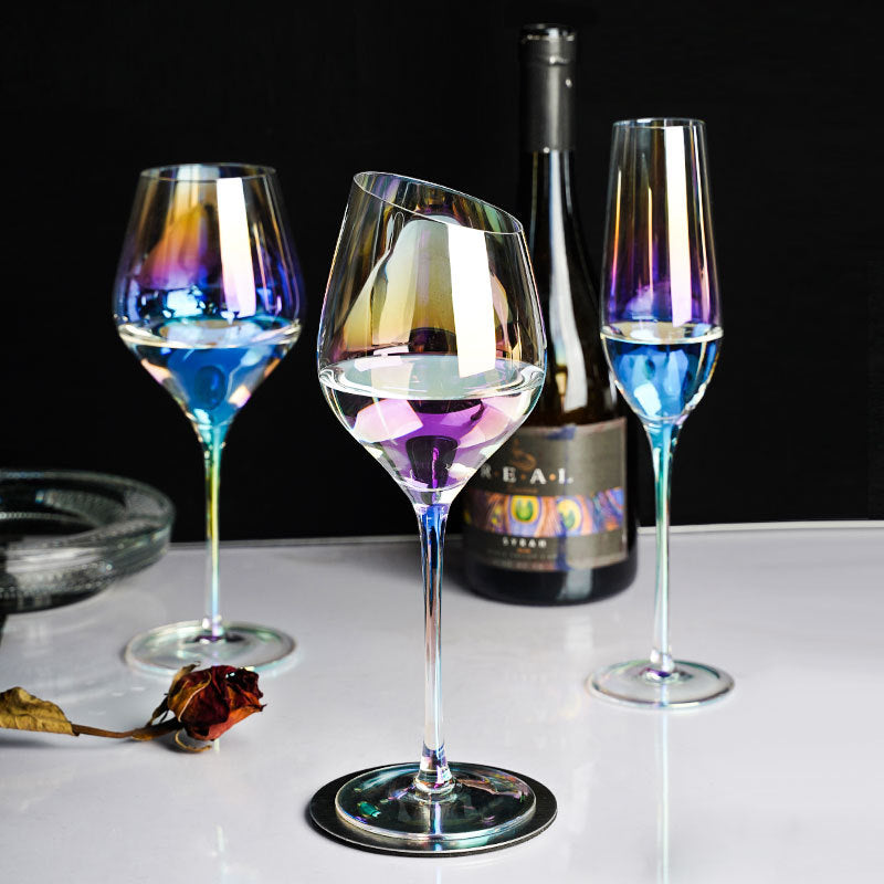 Gradient Colorful Glass Goblets Nordic Red Wine Glasses