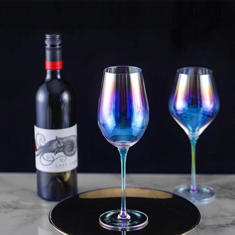 Gradient Colorful Glass Goblets Nordic Red Wine Glasses