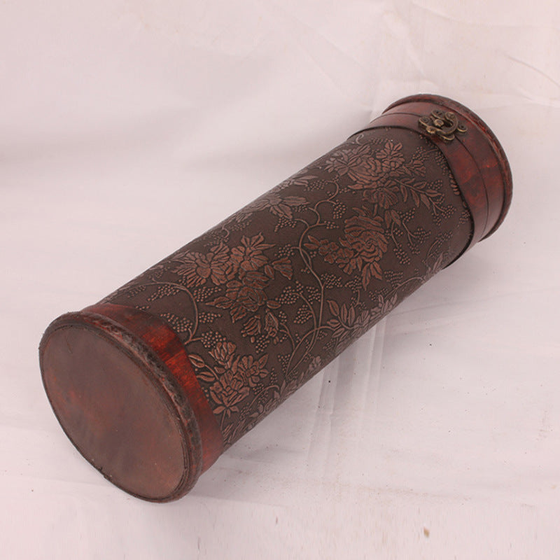 Packaging Wine Cylinder Wine Wooden