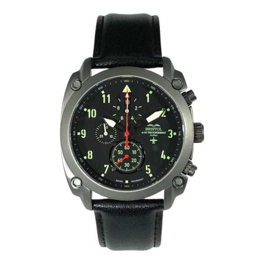 A-10 Thunderbolt Tribute - Gunmetal Finish, Leather Band