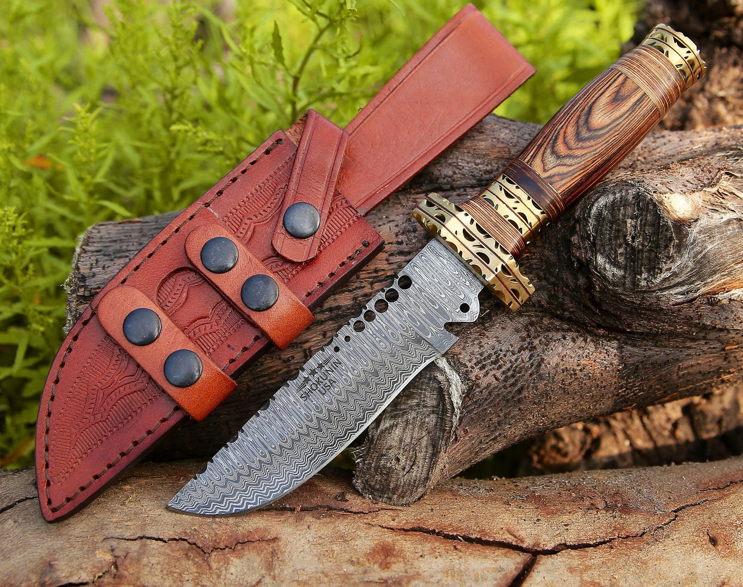 Buck Trail™ - Bowie Knife - 7” - Hand Forged - Fixed Blade Full Tang Survival Camping Utility Knife w/ Sheath